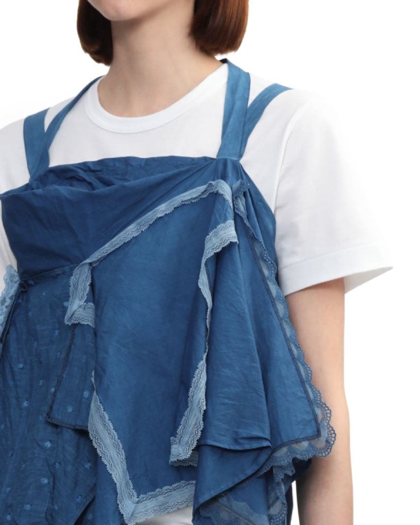 2024ss コムデギャルソン タオTAO 手染めインディゴ リボン装飾ベスト