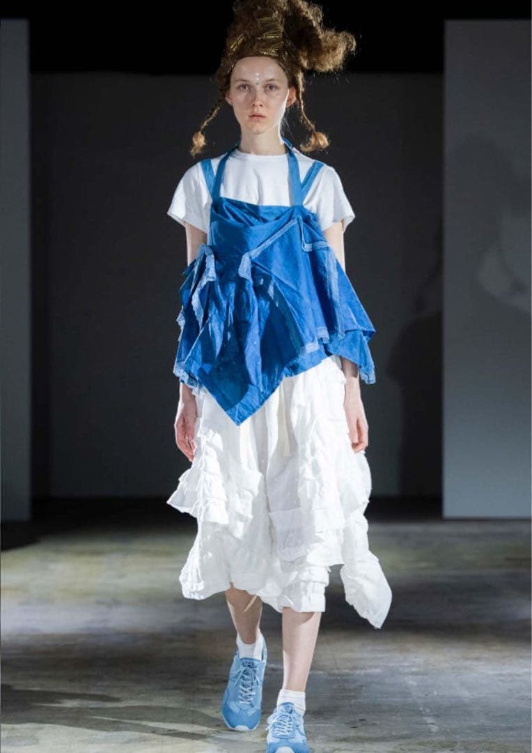 2024ss コムデギャルソン タオTAO 手染めインディゴ リボン装飾ベスト