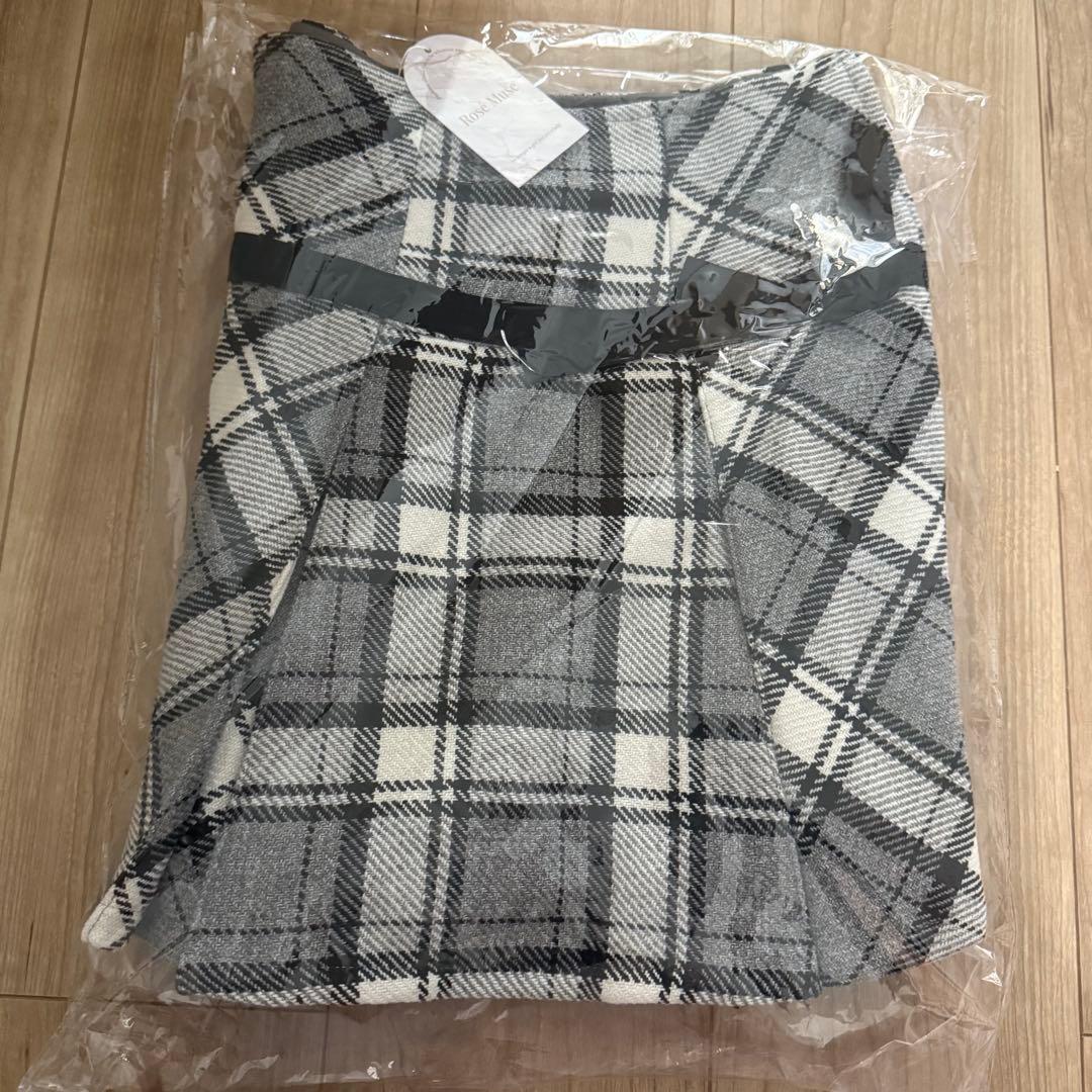 tweed like ribbon skirt ロゼミュ rosemuse