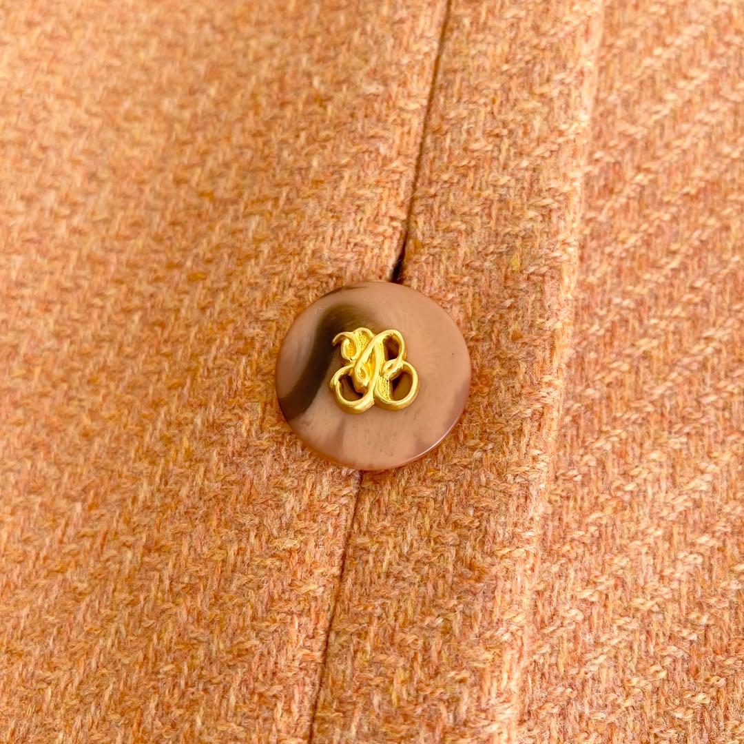 未使用 ビンテージ バーバリー ウールカシミヤツイード ノーカラージャケット 9