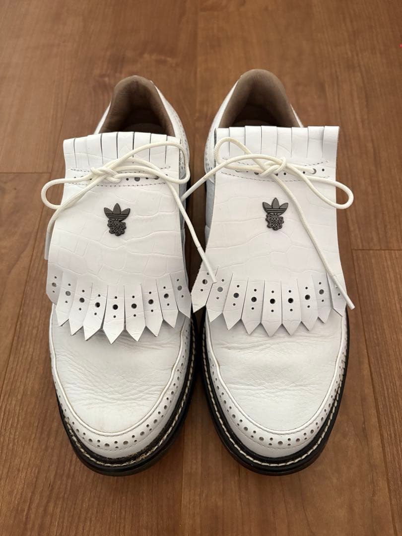 最終！アディダス　ボギーボーイズ　ホワイト フリンジ ゴルフシューズ