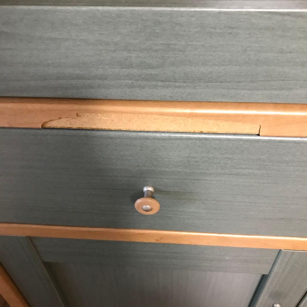 木製食器棚 (キッチン収納)ガラス扉付き