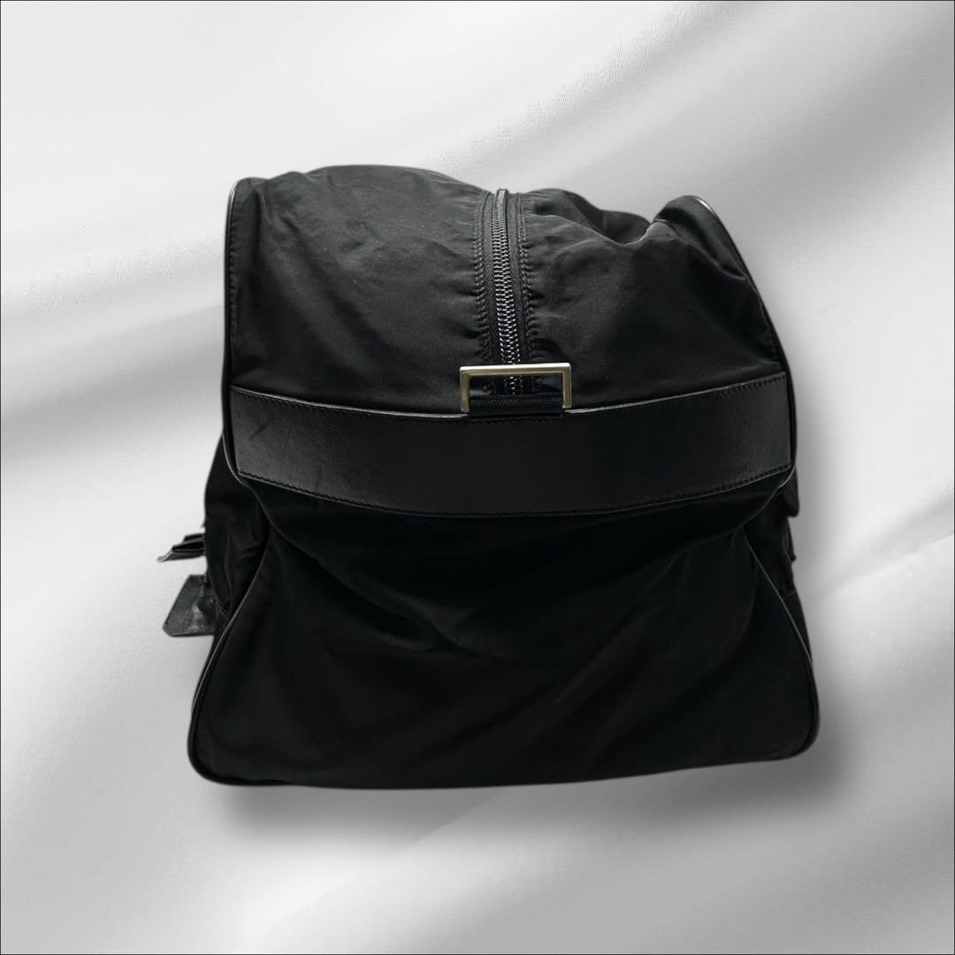 【美品】 プラダ ボストンバッグ ナイロン サフィアーノ ギャランティ付き