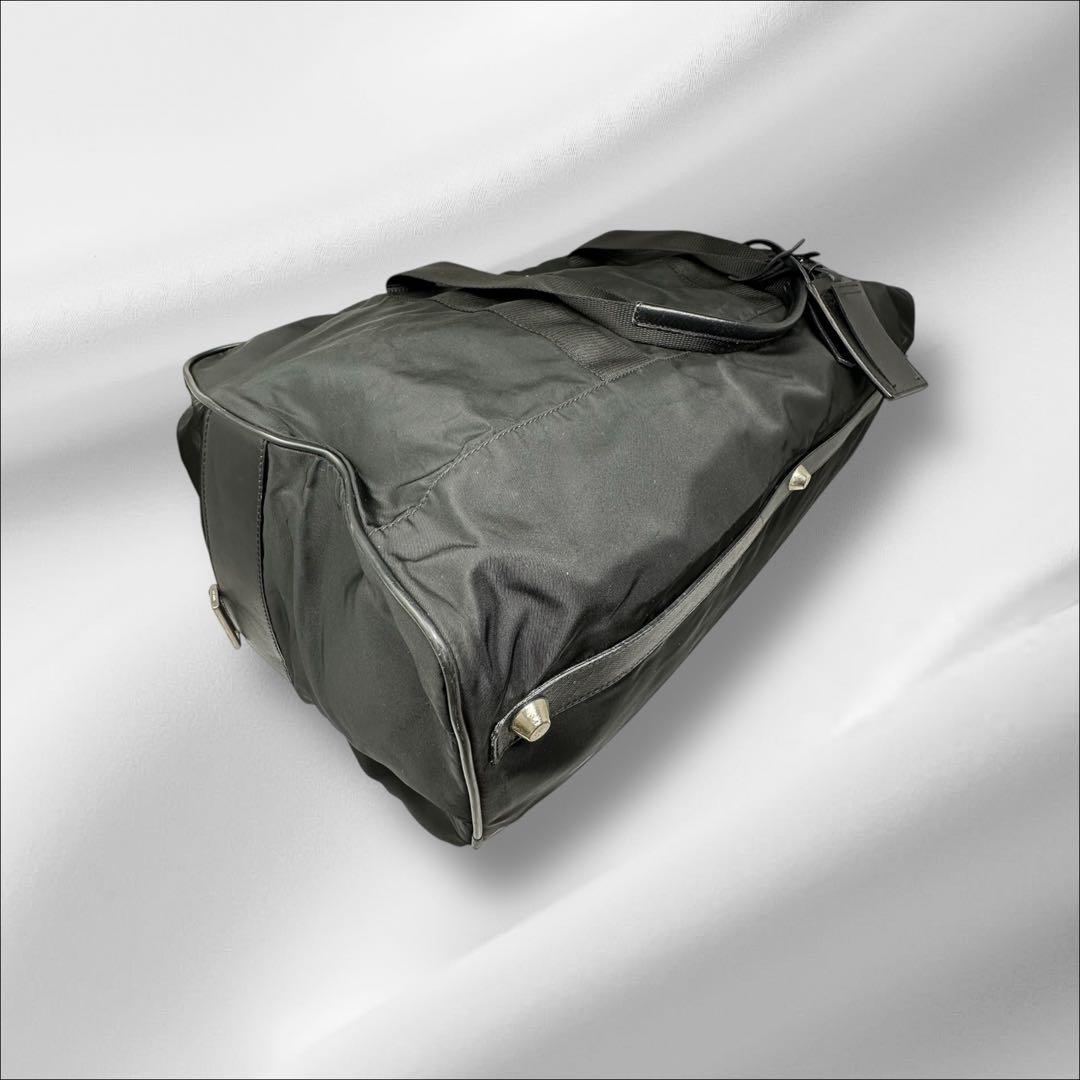 【美品】 プラダ ボストンバッグ ナイロン サフィアーノ ギャランティ付き