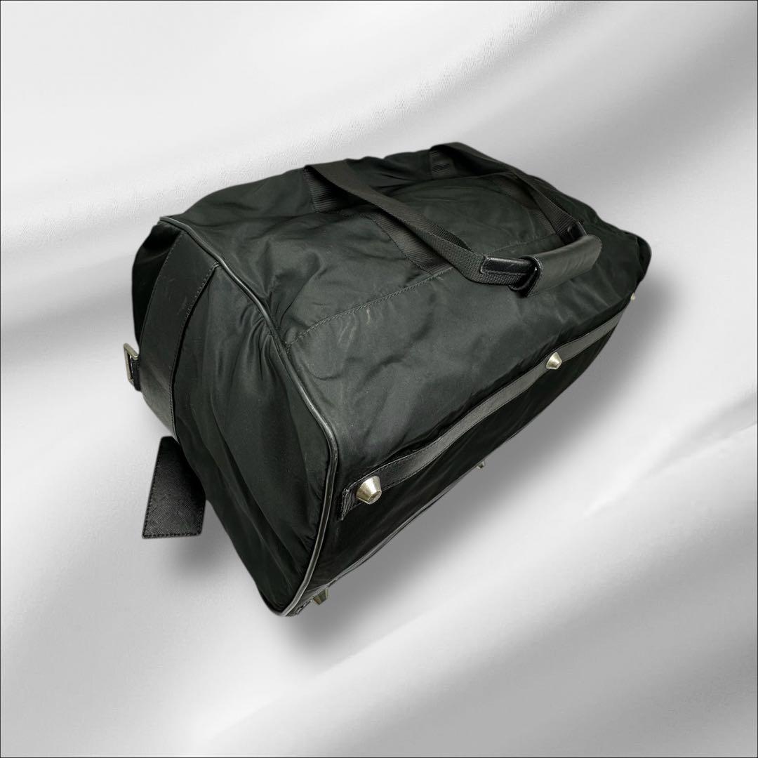 【美品】 プラダ ボストンバッグ ナイロン サフィアーノ ギャランティ付き