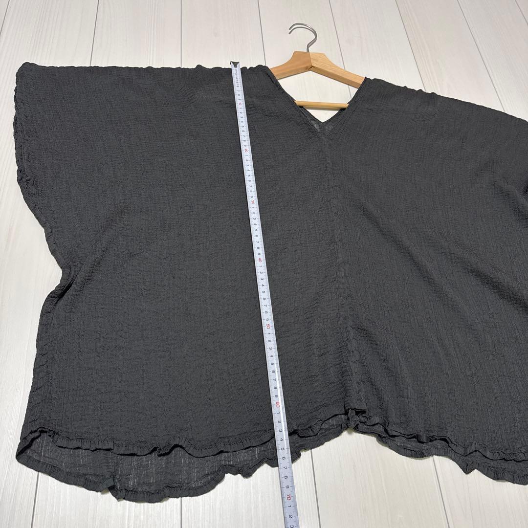 me イッセイミヤケ チュニック フリル裾 グレー フリーサイズ