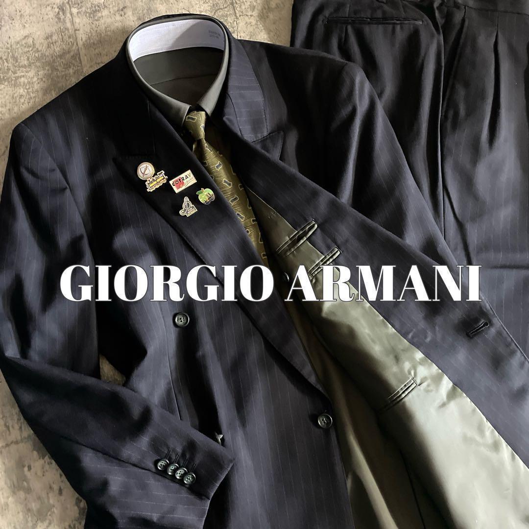 【極美品】高級ダブルセットアップ スーツ× GIORGIO ARMANIネクタイ