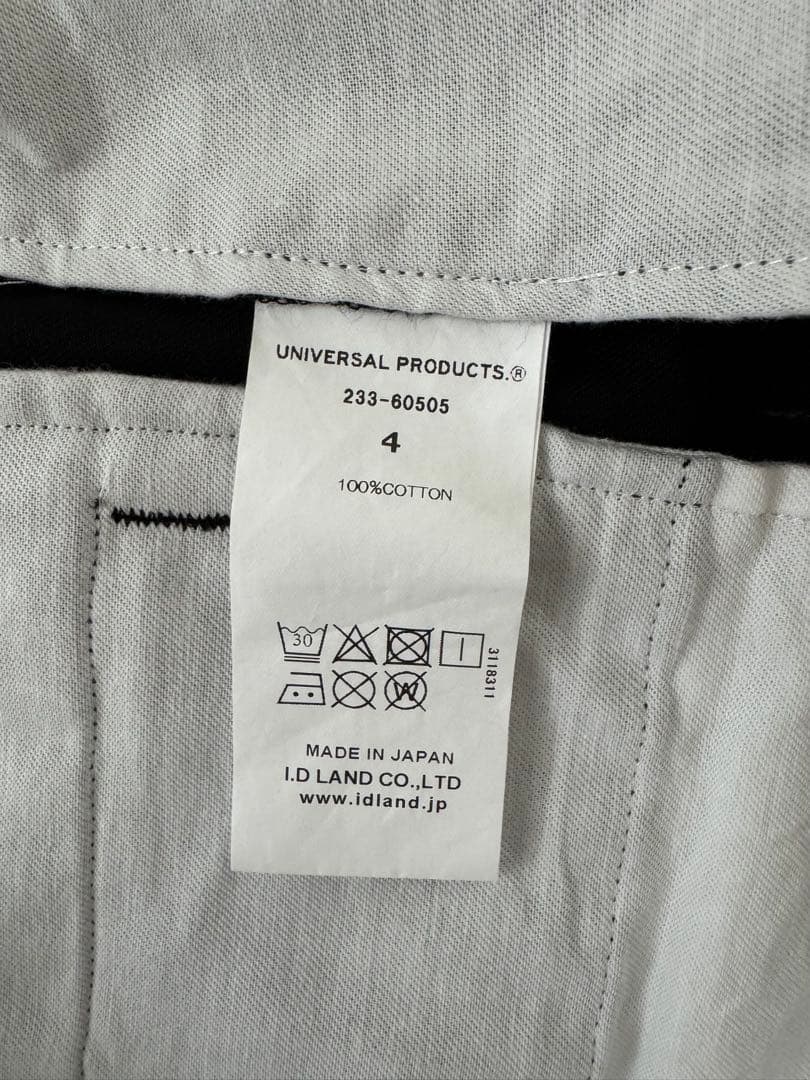 パンツ UNIVERSAL PRODUCTS. ONE TUCK CHINO BLACK