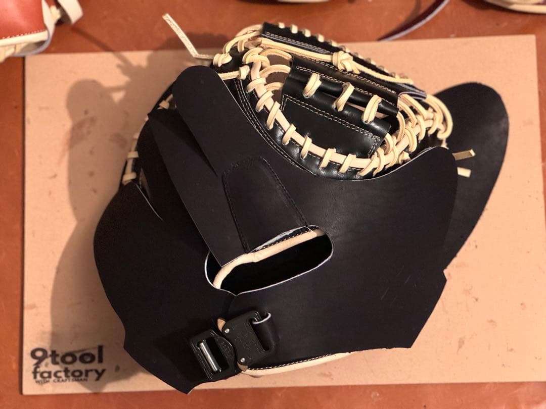 キャッチャーミット硬式軟式野球対応オールブラックモデル