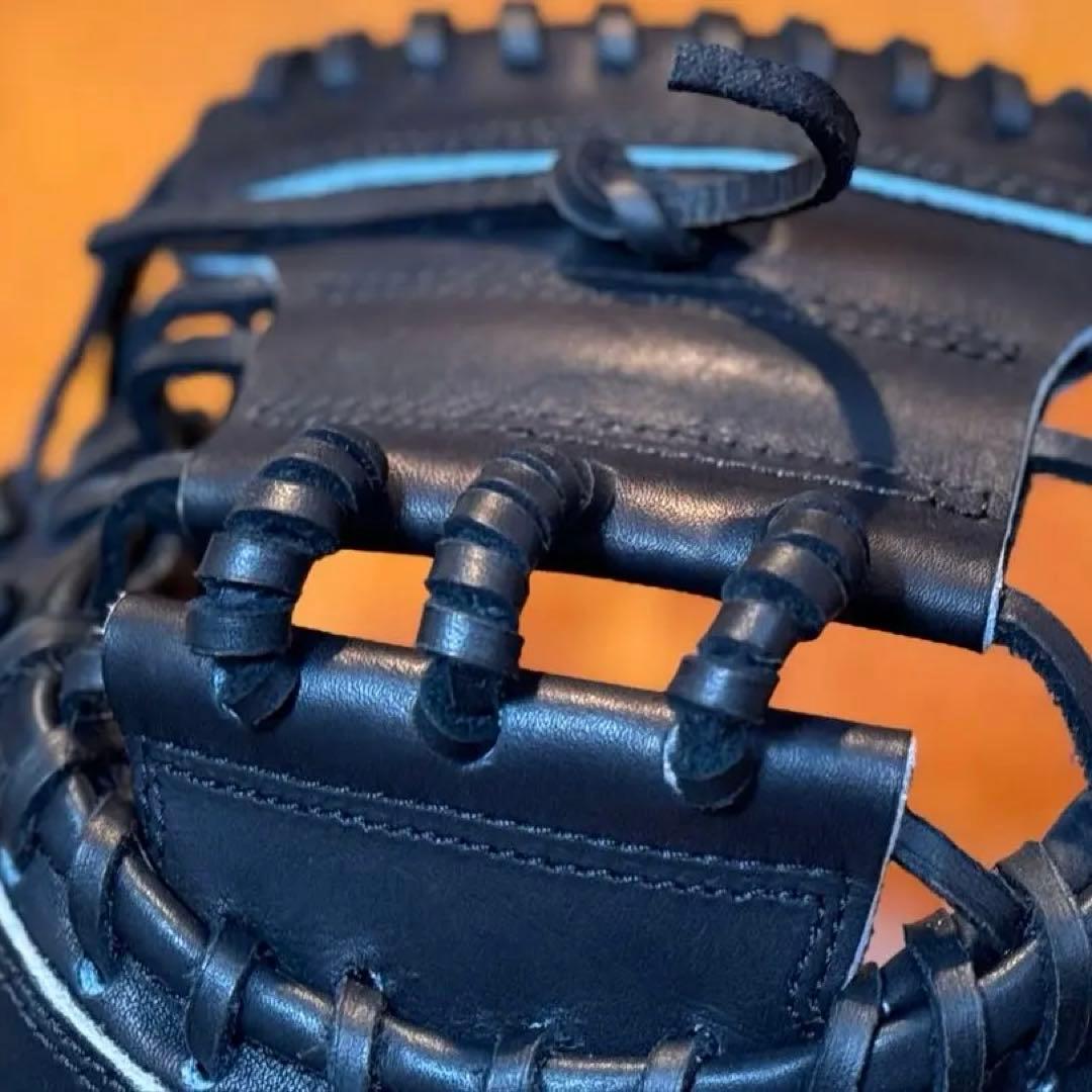 キャッチャーミット硬式軟式野球対応オールブラックモデル