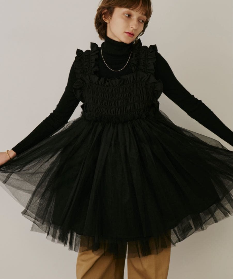 【新品】チュールギャザーキャミソール【perna】