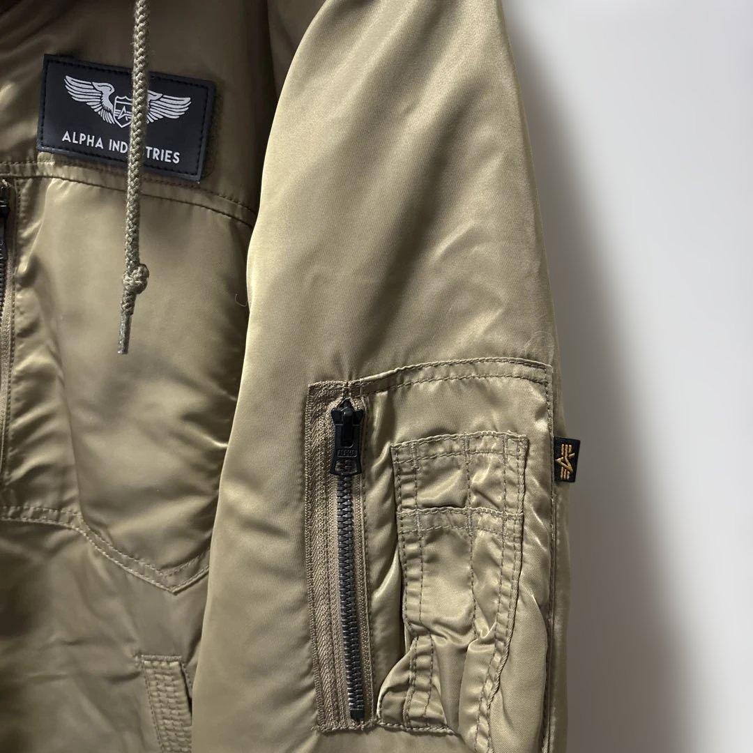 ALPHA INDUSTRIESサーモライトフルジップ　ベージュ　メンズXL