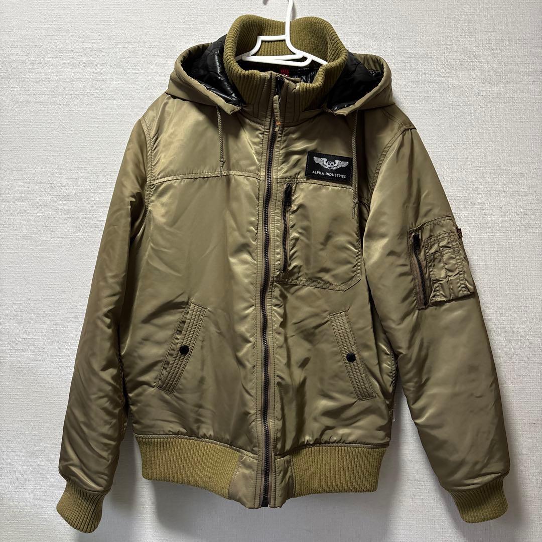 ALPHA INDUSTRIESサーモライトフルジップ　ベージュ　メンズXL