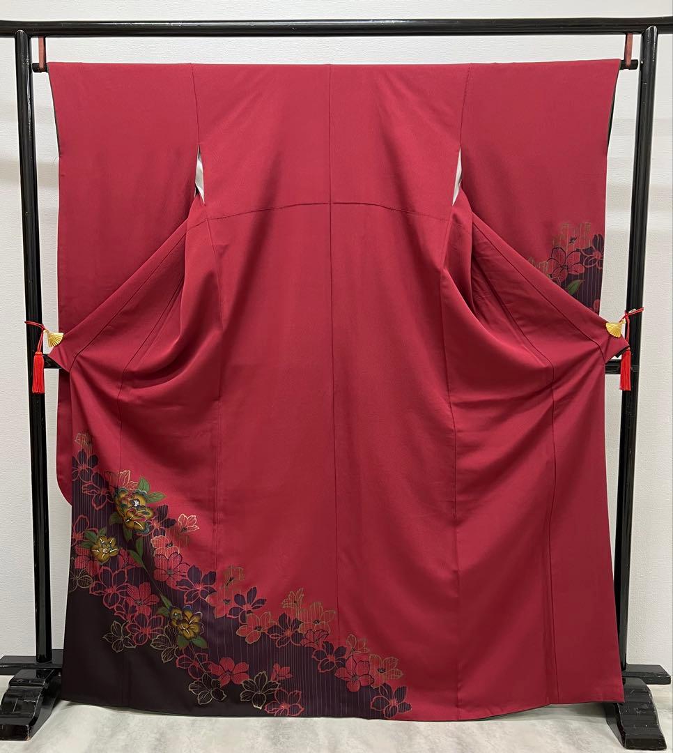 振り袖　フルセット　別誂長襦袢　赤　成人式　金彩加工　結婚式　刺繍半襟　745