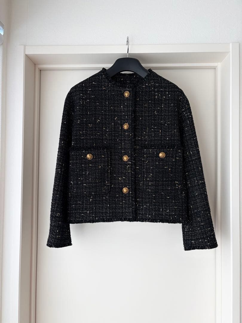 23区　ブラックツイード ノーカラージャケット（新品、未使用）