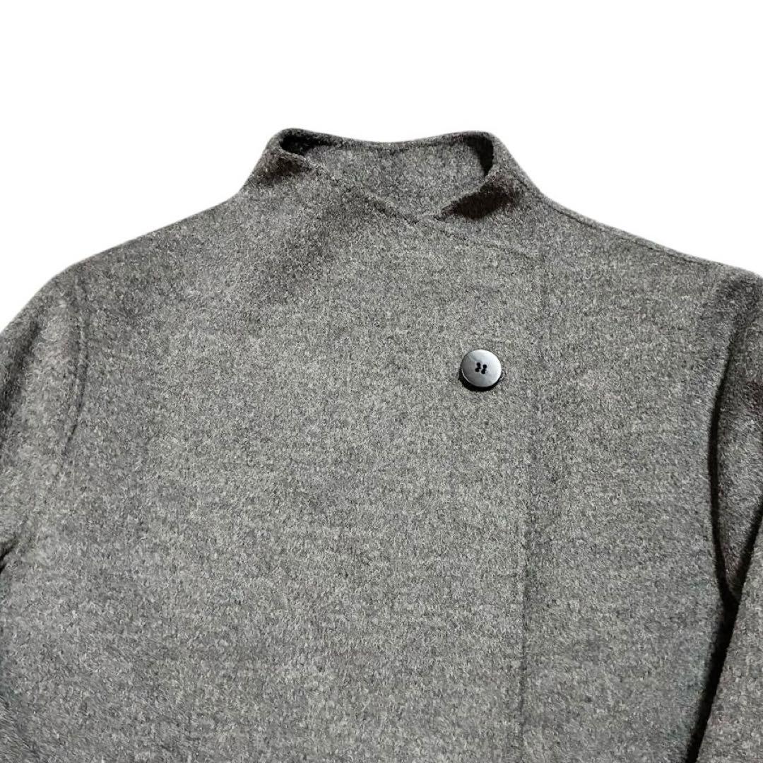 【極美品】アマカ アルパカ混 ロングコート 一枚仕立て グレー サイズ38