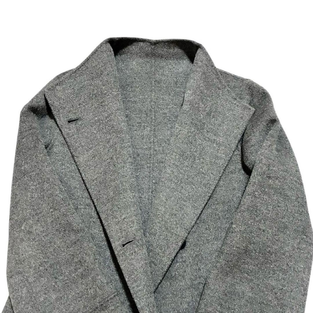 【極美品】アマカ アルパカ混 ロングコート 一枚仕立て グレー サイズ38