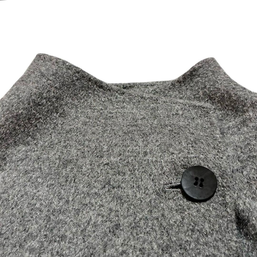 【極美品】アマカ アルパカ混 ロングコート 一枚仕立て グレー サイズ38
