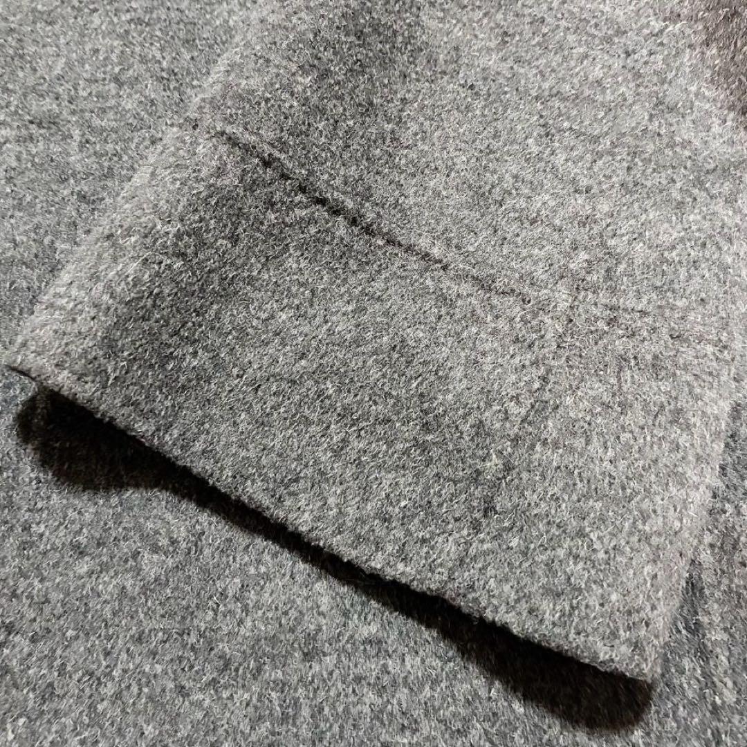 【極美品】アマカ アルパカ混 ロングコート 一枚仕立て グレー サイズ38