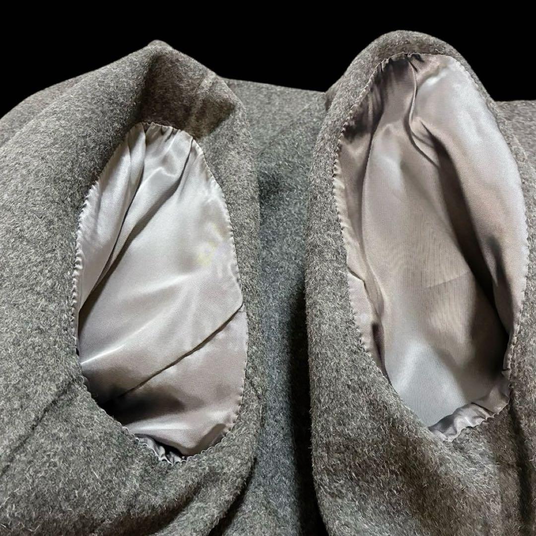 【極美品】アマカ アルパカ混 ロングコート 一枚仕立て グレー サイズ38