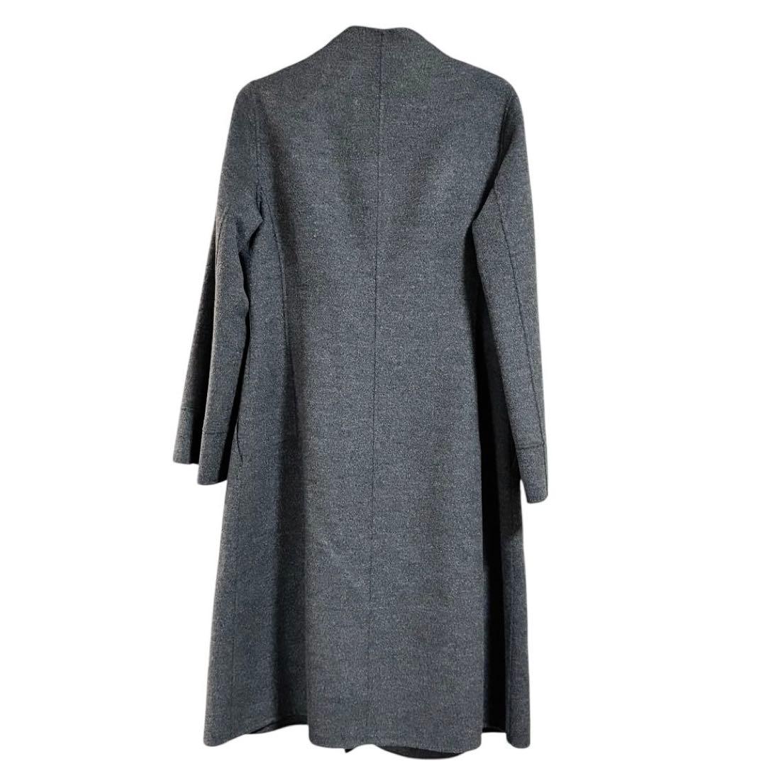 【極美品】アマカ アルパカ混 ロングコート 一枚仕立て グレー サイズ38