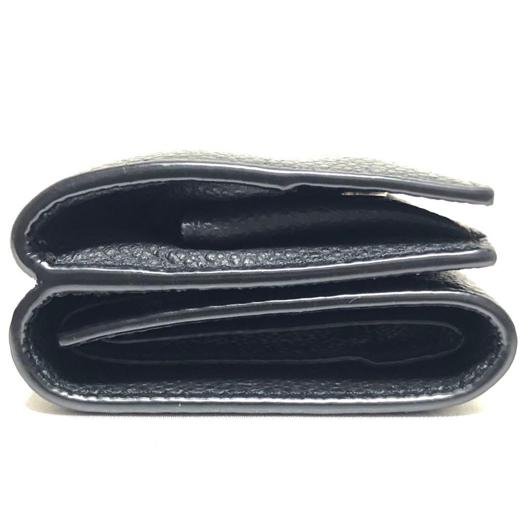 極美品　サンローランパリ　オリガミ　三つ折り財布　シボ革　レザー　黒　付属品◎