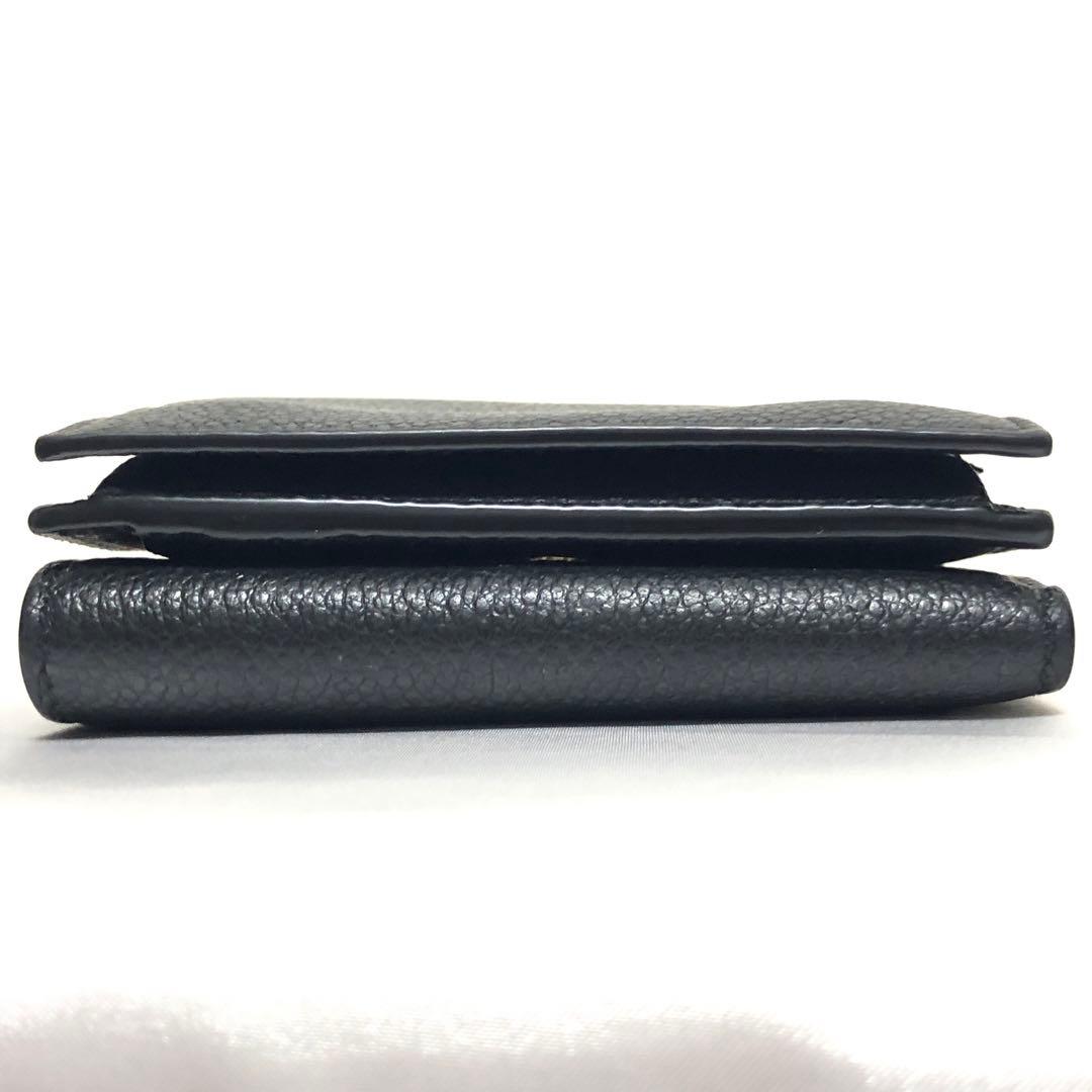 極美品　サンローランパリ　オリガミ　三つ折り財布　シボ革　レザー　黒　付属品◎