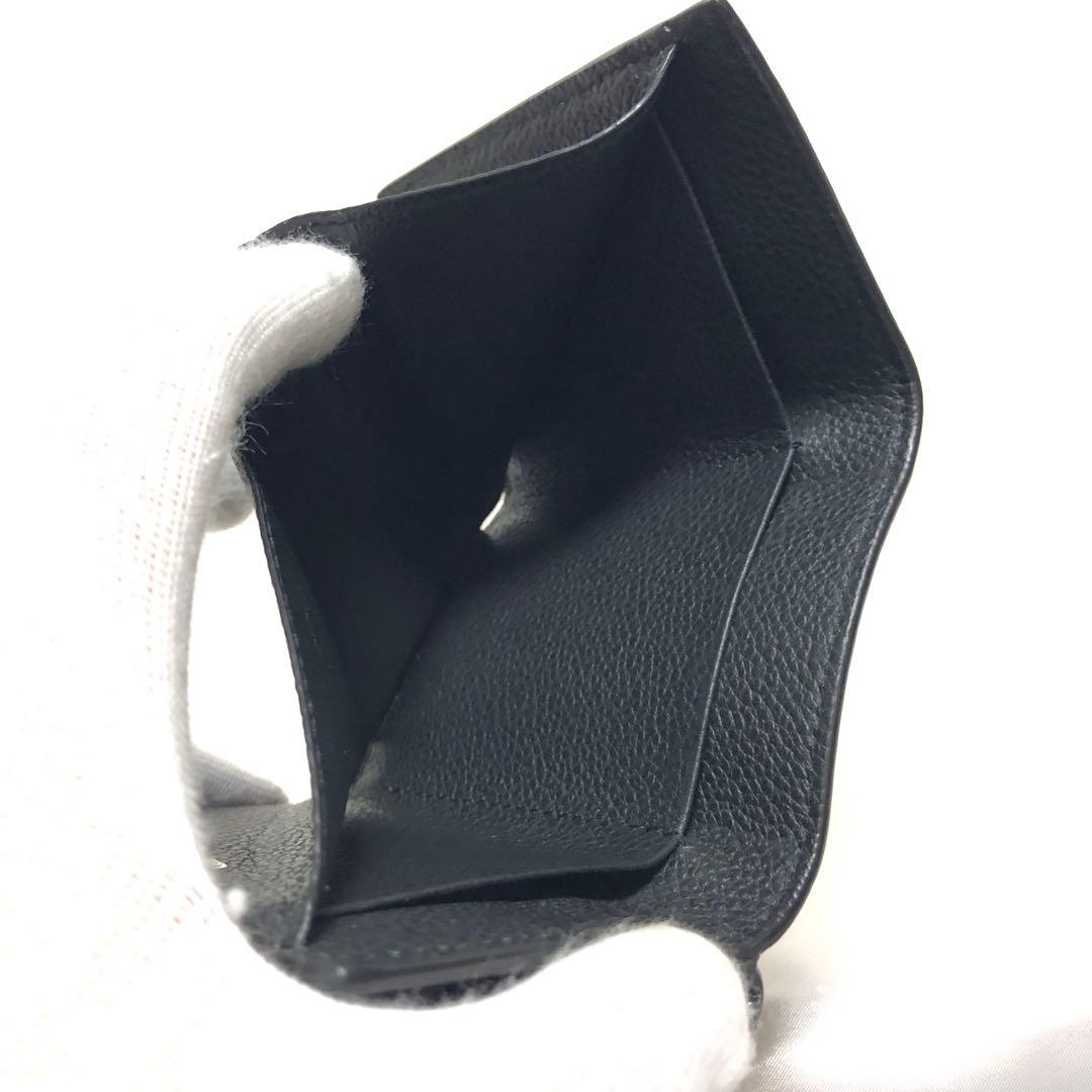 極美品　サンローランパリ　オリガミ　三つ折り財布　シボ革　レザー　黒　付属品◎