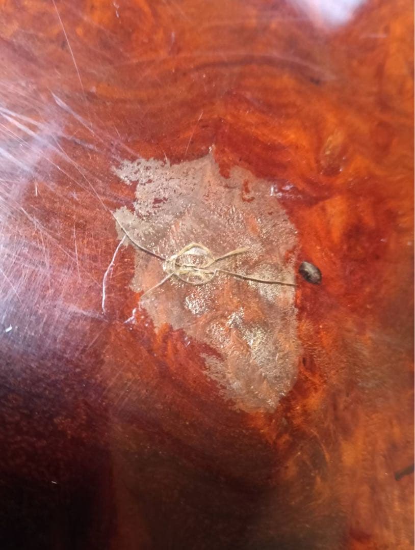 自然形状の赤褐色木製座卓　コブ　瘤　テーブル　和室　旅館　料亭　一点物