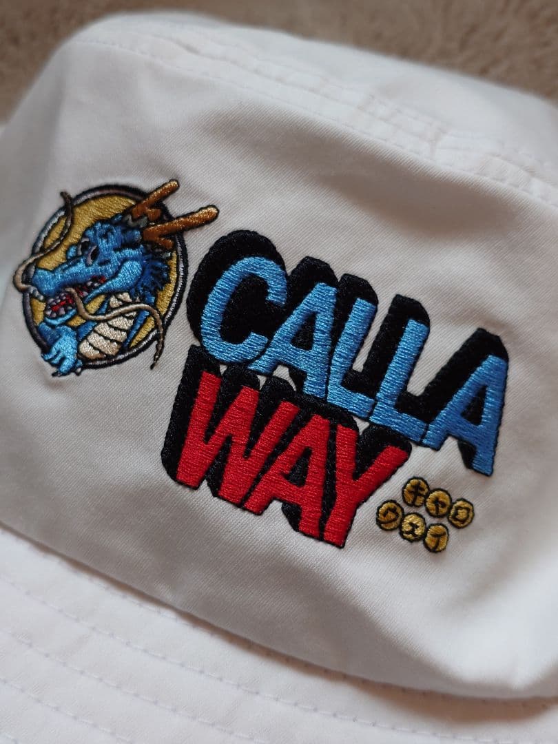 【完売品】ドラゴンボール×キャロウェイ ロゴ刺繍バケットハット/ホワイト