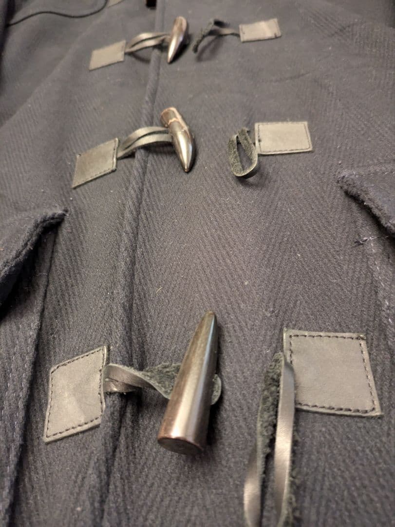 BENETTON カシミア混ウールダッフルコート　ミッドナイトブルー　イタリア製