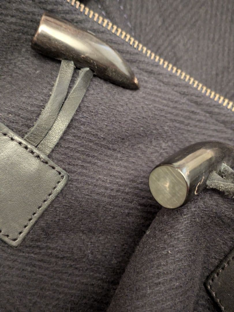 BENETTON カシミア混ウールダッフルコート　ミッドナイトブルー　イタリア製