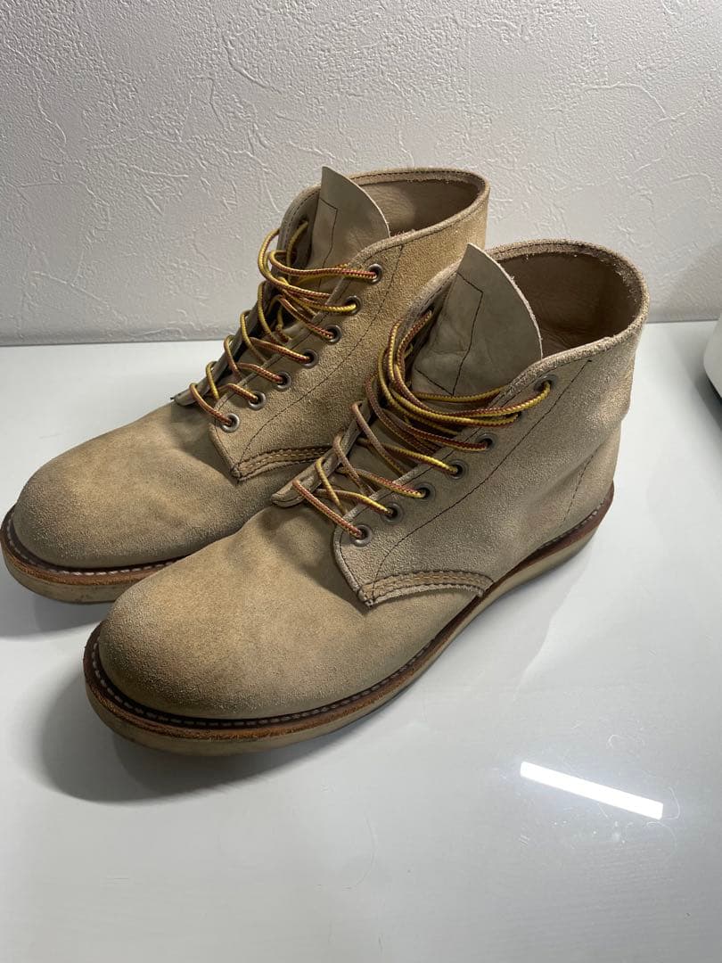 ウィンRED WING SHOES ベージュ ワークブーツ 8