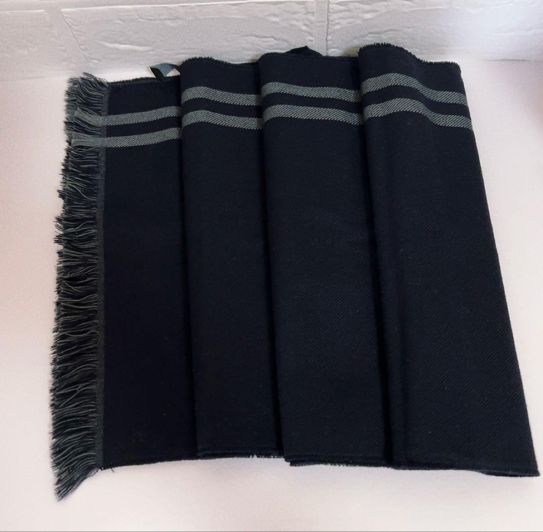 グッチ　GUCCI マフラー　GGマーク　ブラック×グレー