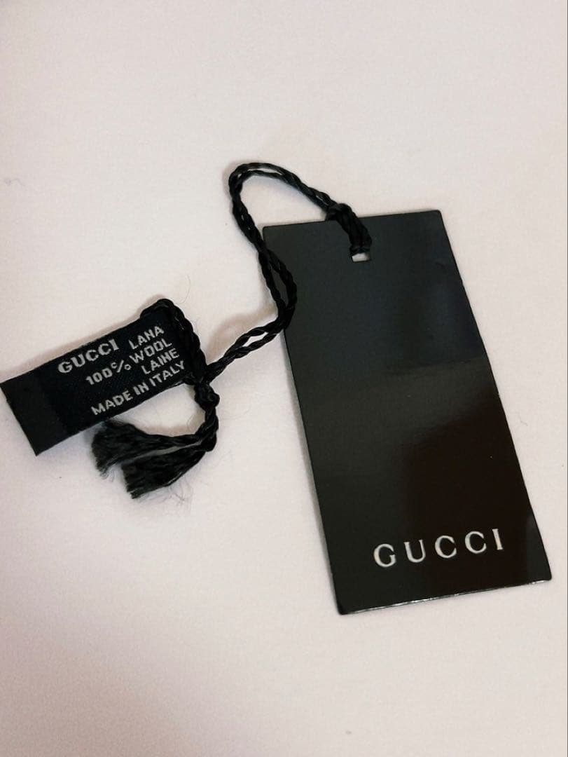 グッチ　GUCCI マフラー　GGマーク　ブラック×グレー