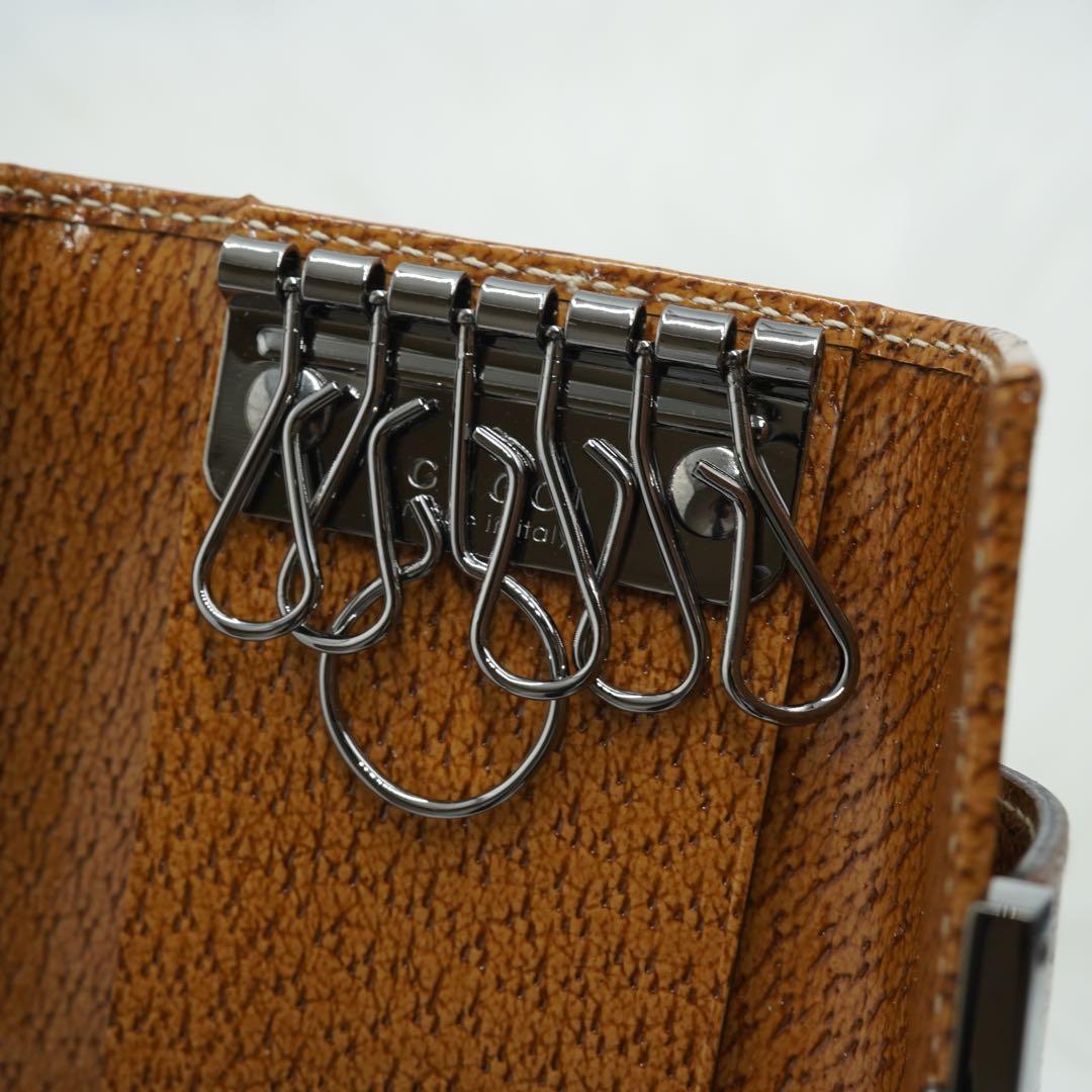 未使用品　箱付き　GUCCI グッチ　キーケース　レザー×キャンバス　GG柄