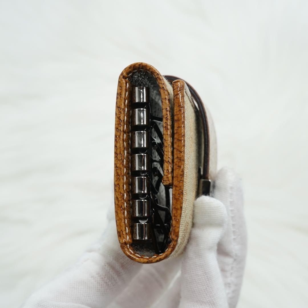 未使用品　箱付き　GUCCI グッチ　キーケース　レザー×キャンバス　GG柄