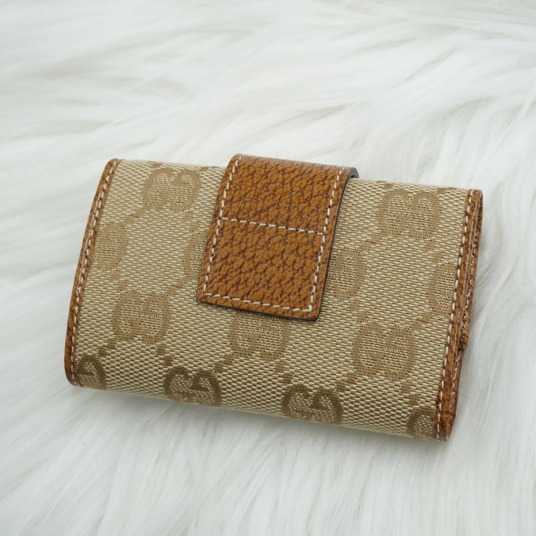 未使用品　箱付き　GUCCI グッチ　キーケース　レザー×キャンバス　GG柄
