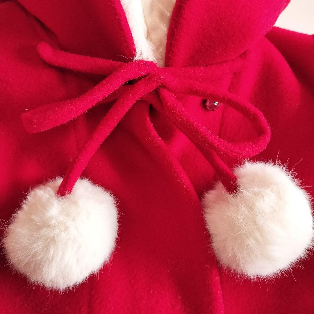 シャーリーテンプルファー付サンタコート赤120cm Shirley Temple