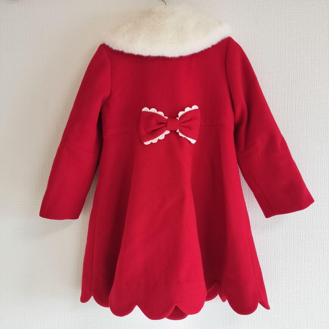 シャーリーテンプルファー付サンタコート赤120cm Shirley Temple