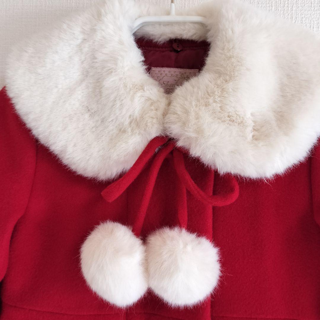 シャーリーテンプルファー付サンタコート赤120cm Shirley Temple