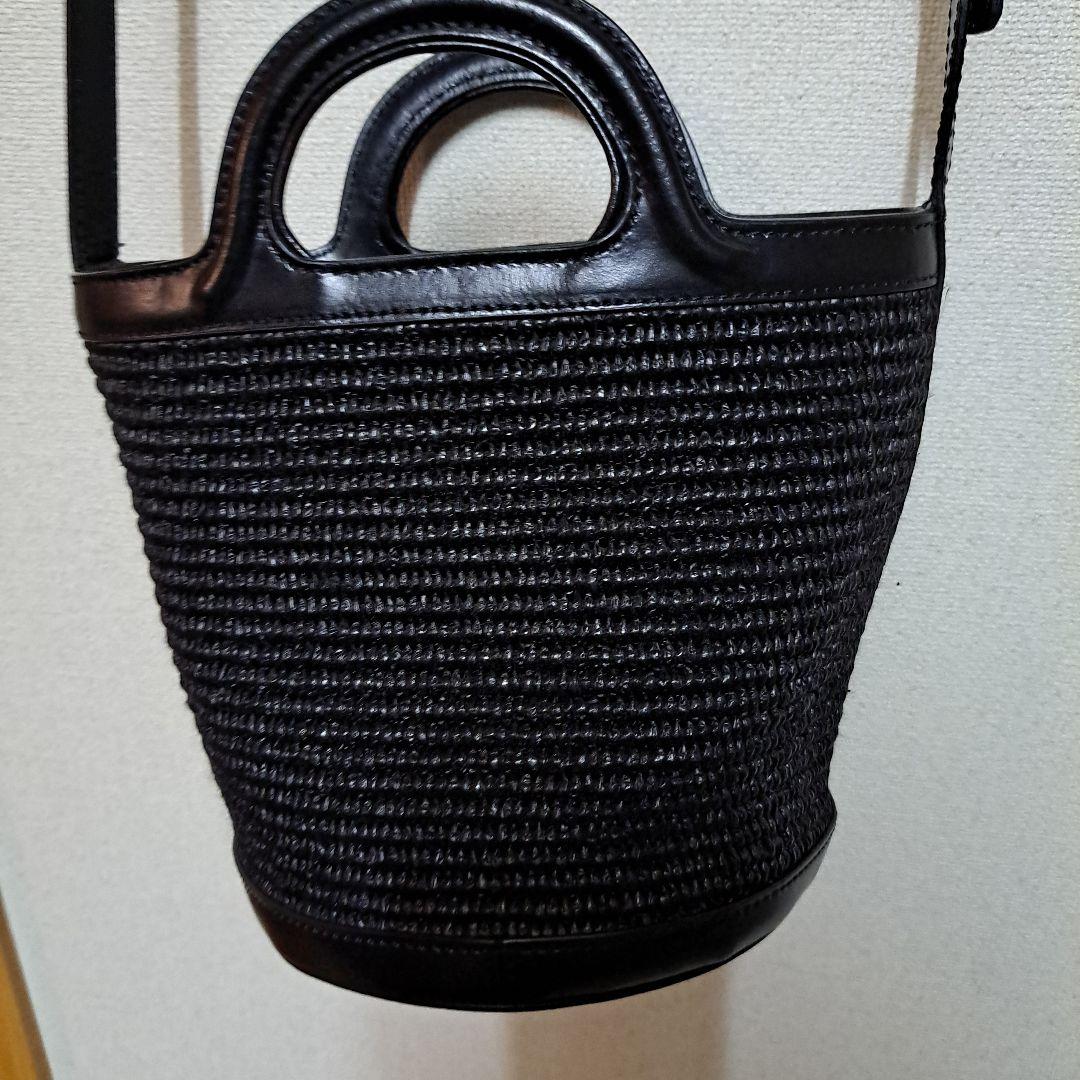 MARNIかごバッグ黒 トロピカリア