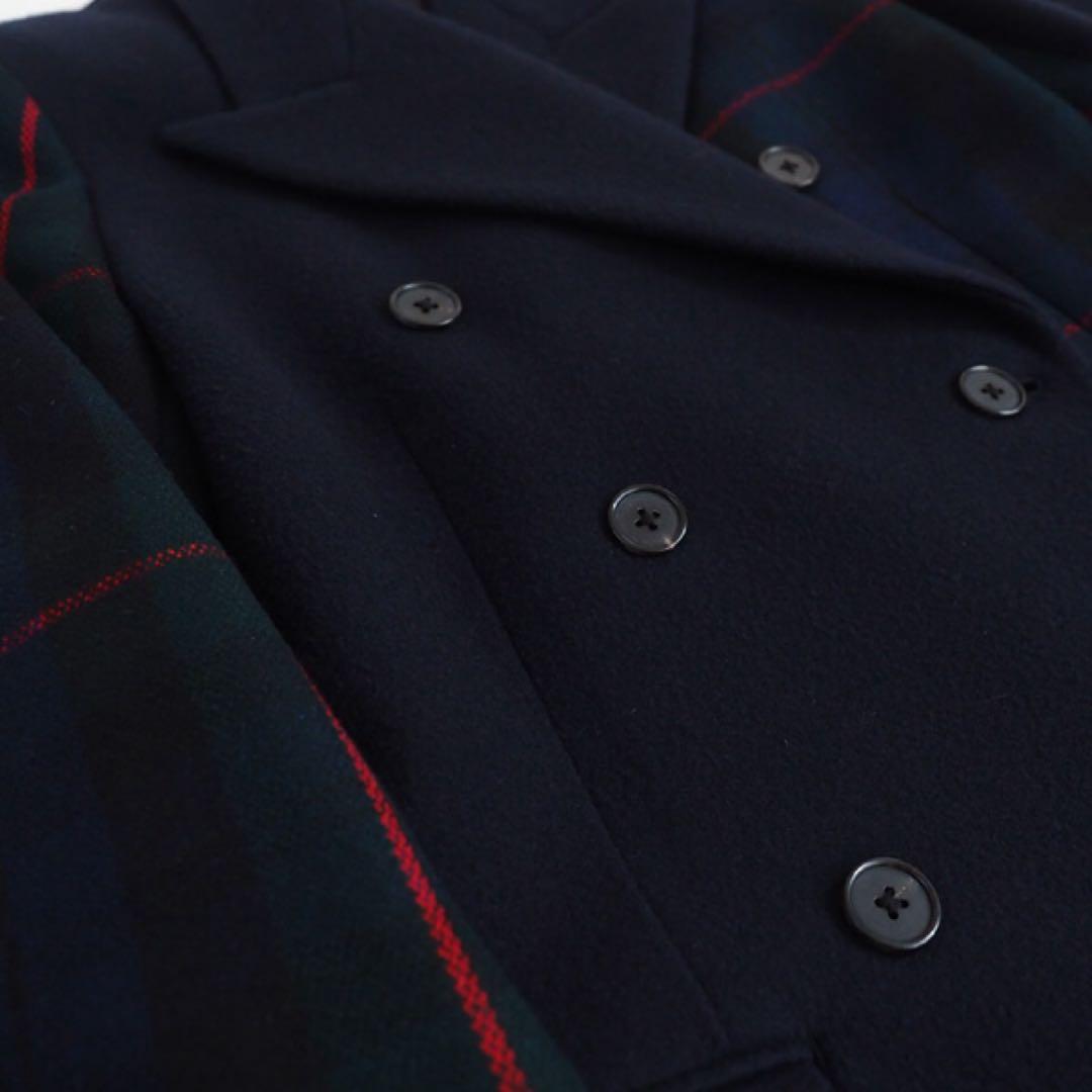 ポールスミス チェスターコート ダブルチェスターコート ネイビー チェック