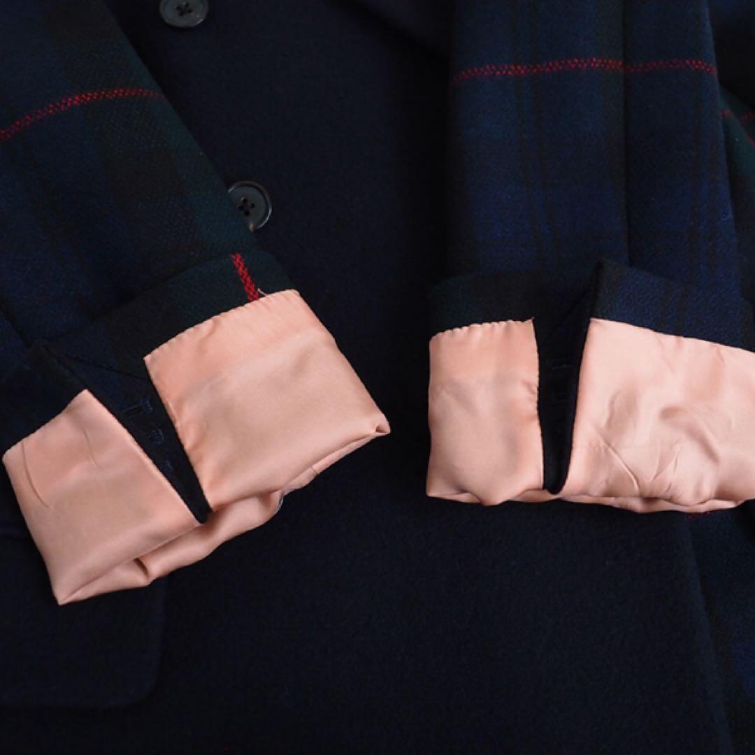 ポールスミス チェスターコート ダブルチェスターコート ネイビー チェック