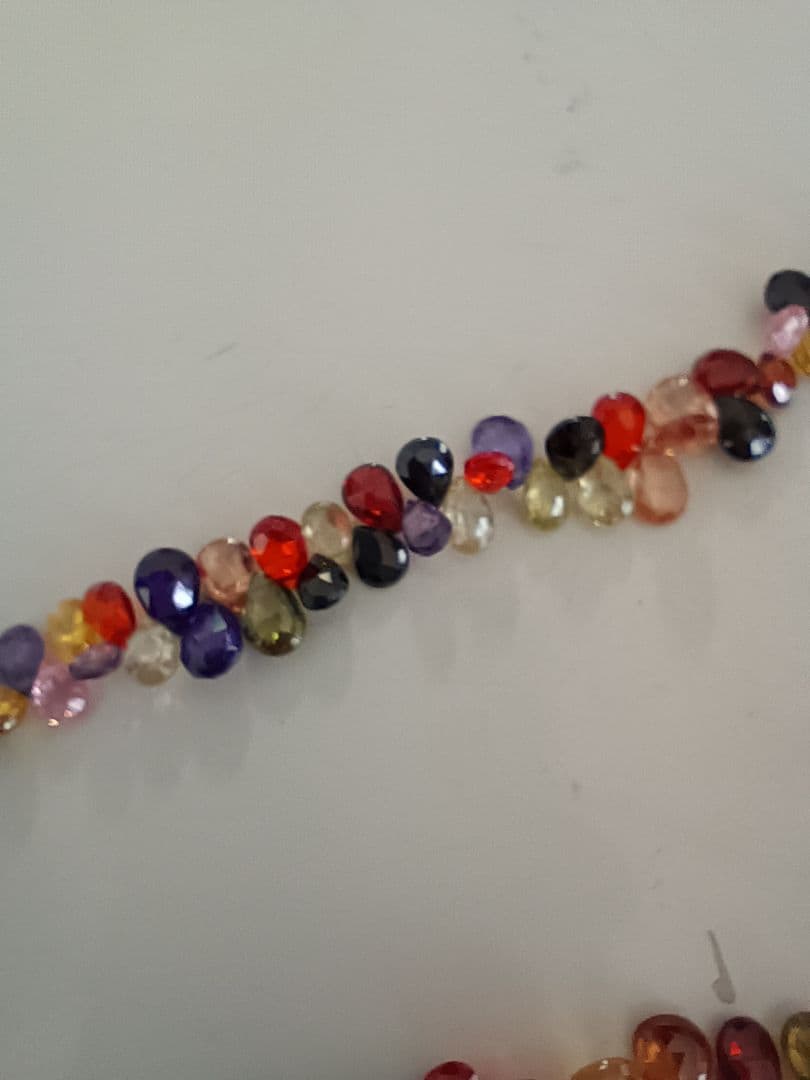 天然石ドロップビーズ ネックレスとブレスレットセット