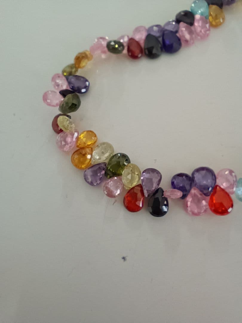 天然石ドロップビーズ ネックレスとブレスレットセット