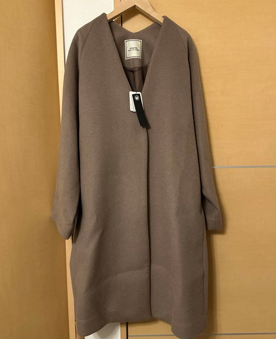 売り切り新品　JEANASIS ジーナシス　ショートビーバーノーカラーコート　F