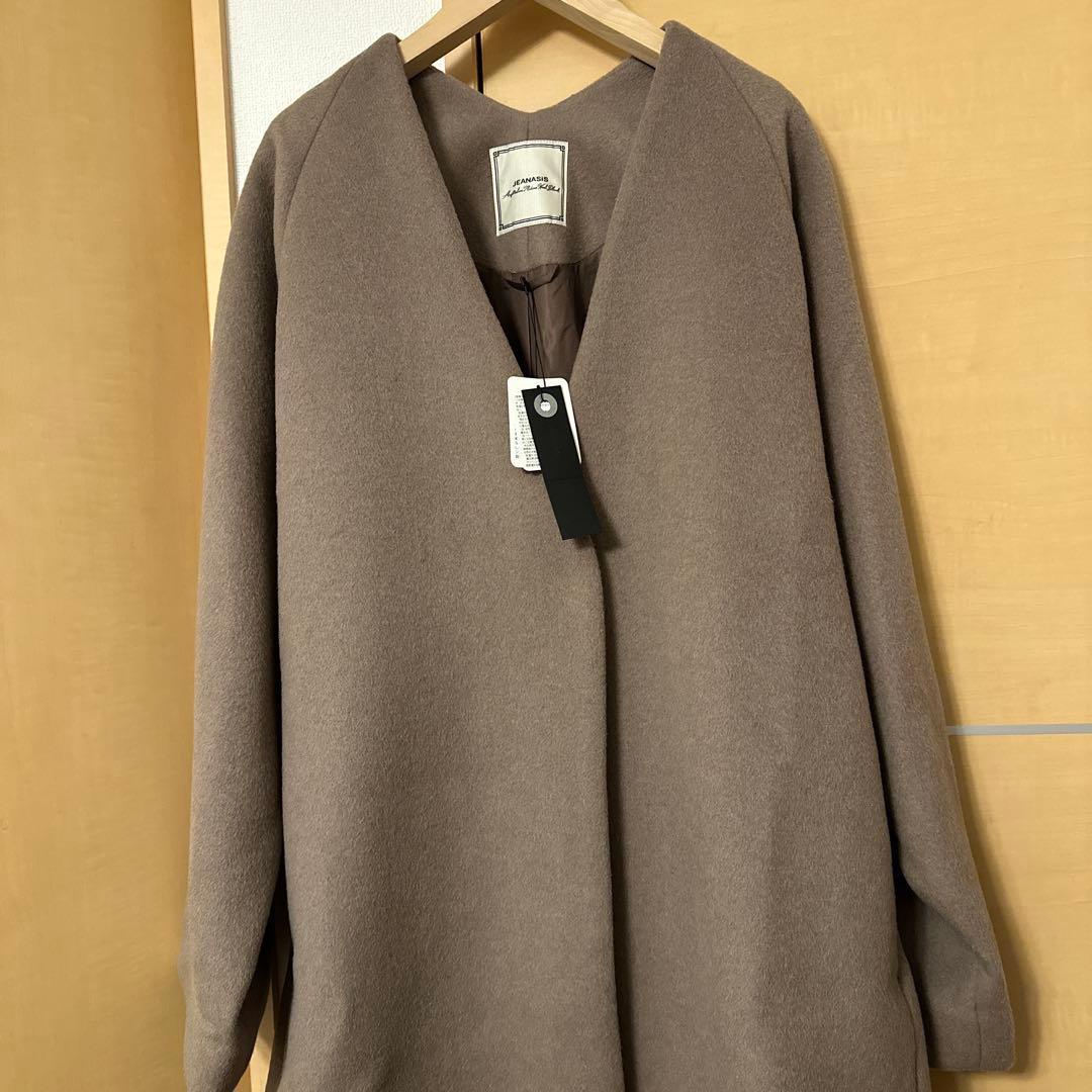 売り切り新品　JEANASIS ジーナシス　ショートビーバーノーカラーコート　F