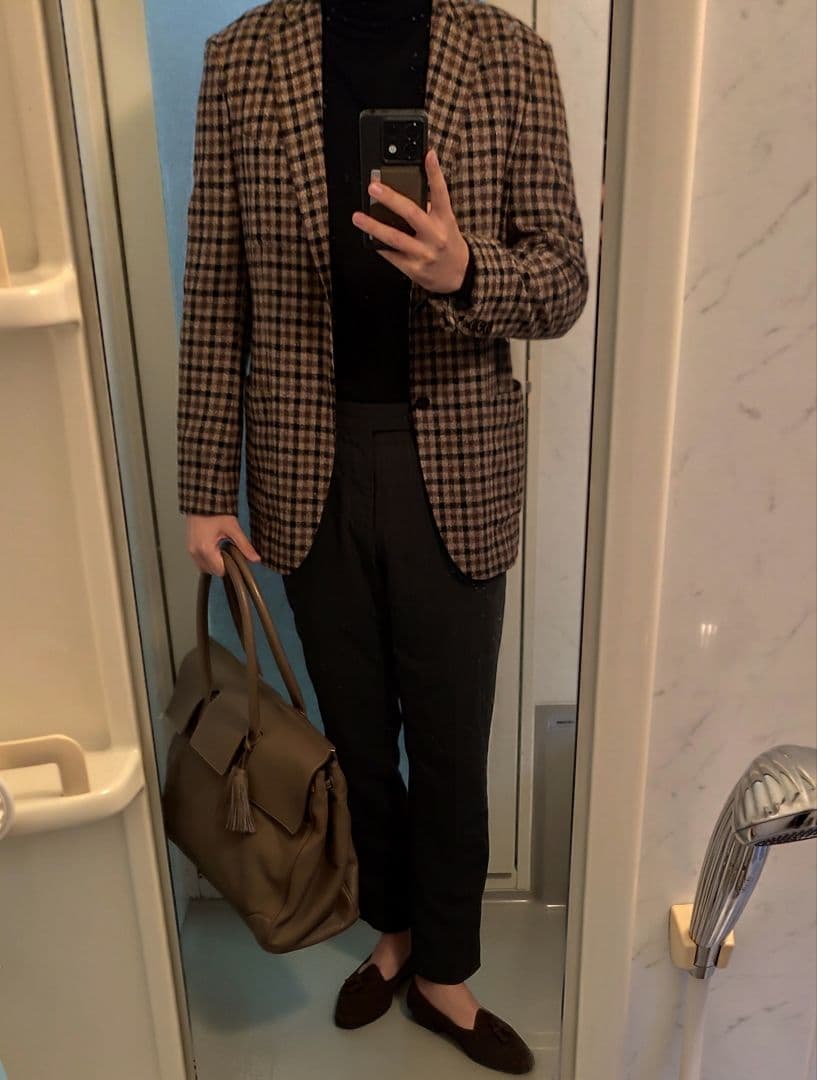 トゥモローランド リングツイードジャケット 茶