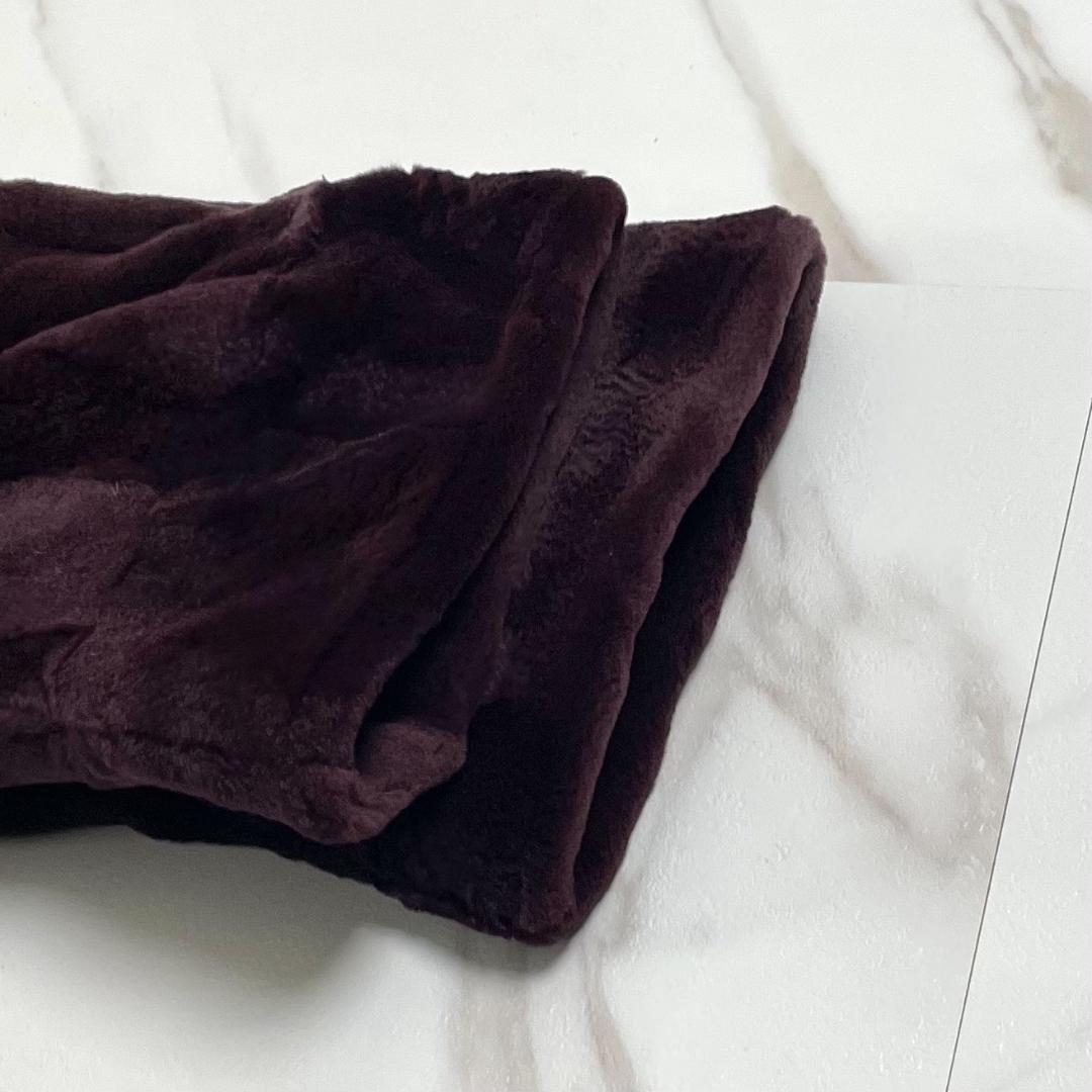 総丈105cm✨サガミンク リアルファー コート 銀サガ バーガンディ 毛並み◎